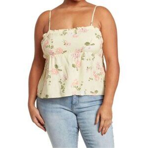 Abound  Easy Floral‎ Peplum Hem Cami Yellow L